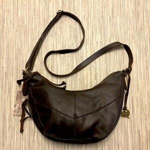 Born Genuine Leather Adjustable Strap Zip Bag